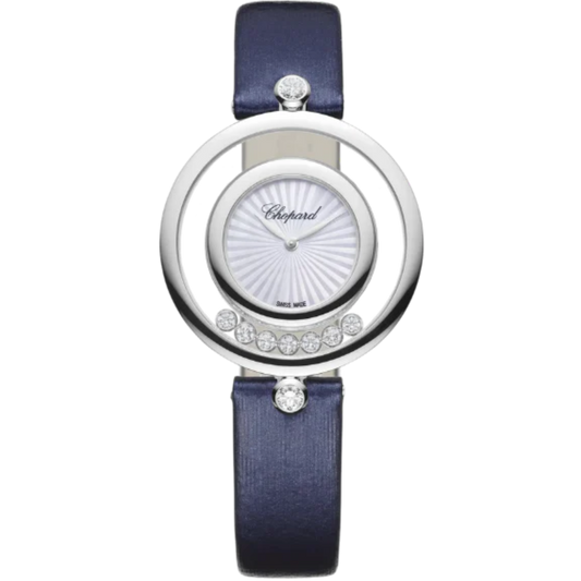 HAPPY DIAMONDS ICONS 32 MM ETHICAL WHITE GOLD WITH MOTHER OF PEARL DIAL