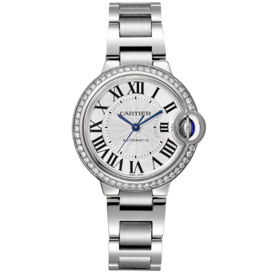 BALLON BLEU DE CARTIER 33 MM STAINLESS STEEL WITH SILVER GUILLOCHE DIAL