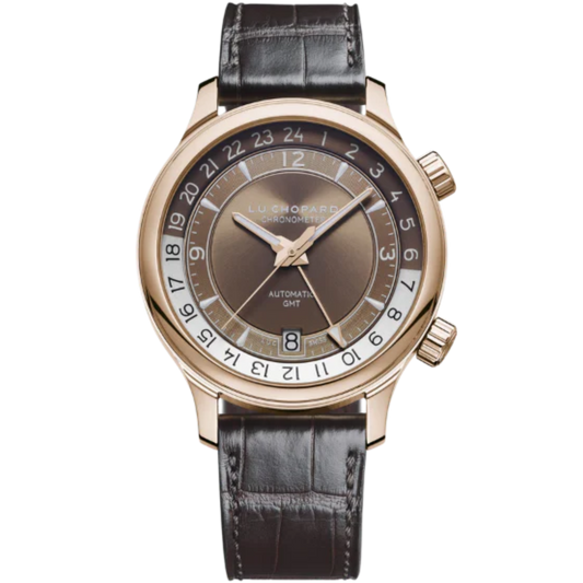 L.U.C GMT ONE 42 MM ETHICAL ROSE GOLD WITH BROWN DIAL