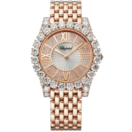 L'HEURE DU DIAMANT ROUND 36 MM ETHICAL ROSE GOLD WITH MOTHER OF PEARL DIAL