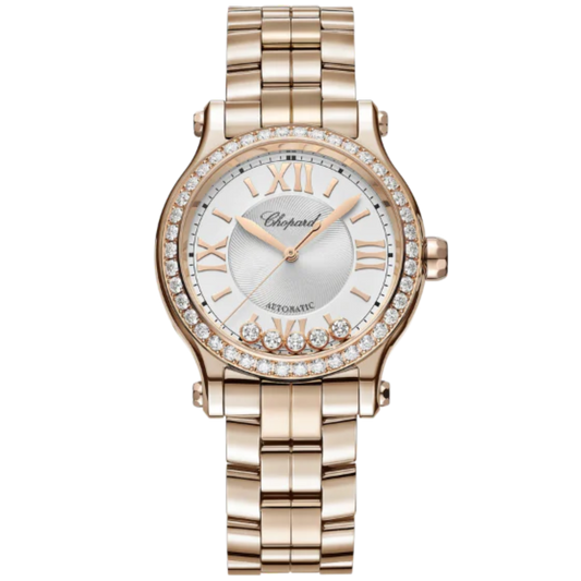 HAPPY SPORT 33 MM ETHICAL ROSE GOLD WITH SILVER DIAL