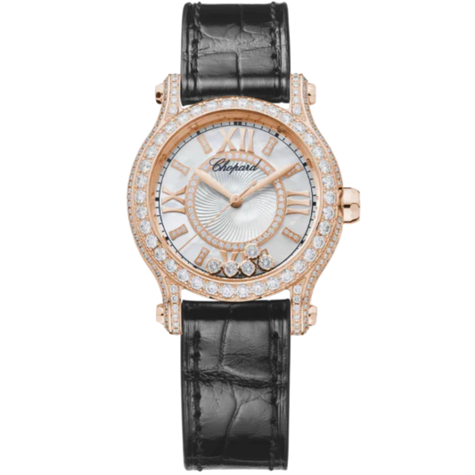 HAPPY SPORT 30 MM ETHICAL ROSE GOLD WITH MOTHER OF PEARL DIAL