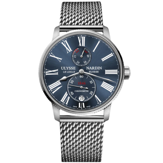 MARINE TORPILLEUR 42 MM STAINLESS STEEL WITH BLUE DIAL
