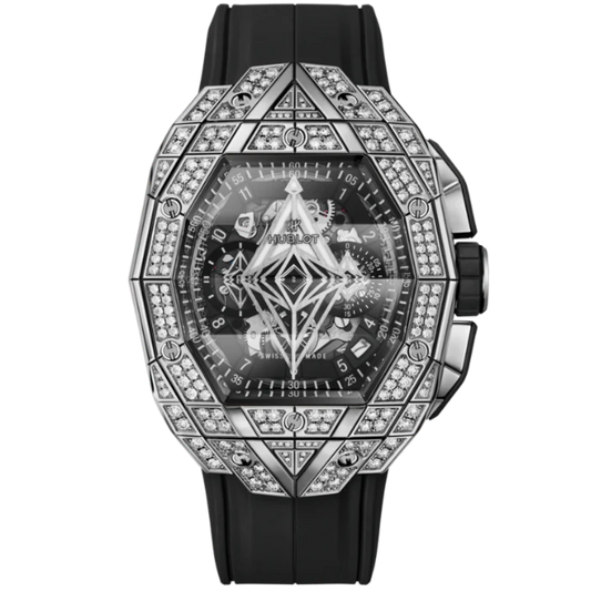 SPIRIT OF BIG BANG 42 MM SANG BLEU TITANIUM PAVÉ