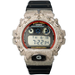 Casio Iced out G Shock Digital White gold with Black/Red dial (Crosses on Bezel CH Style)