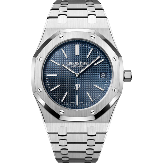 Royal Oak Jumbo Extra-Thin 39MM Stainless Steel Bracelet Blue Dial With Petite Tapisserie Pattern Stainless Steel Case