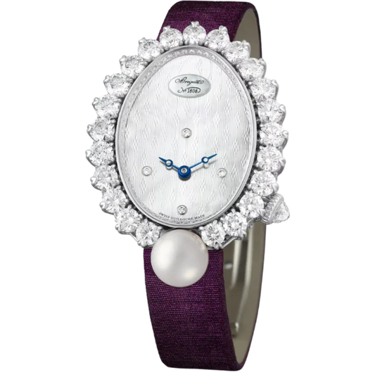 PERLES IMPERIALES GJ29BB89245D58 34 MM WHITE GOLD WITH MOTHER OF PEARL DIAL