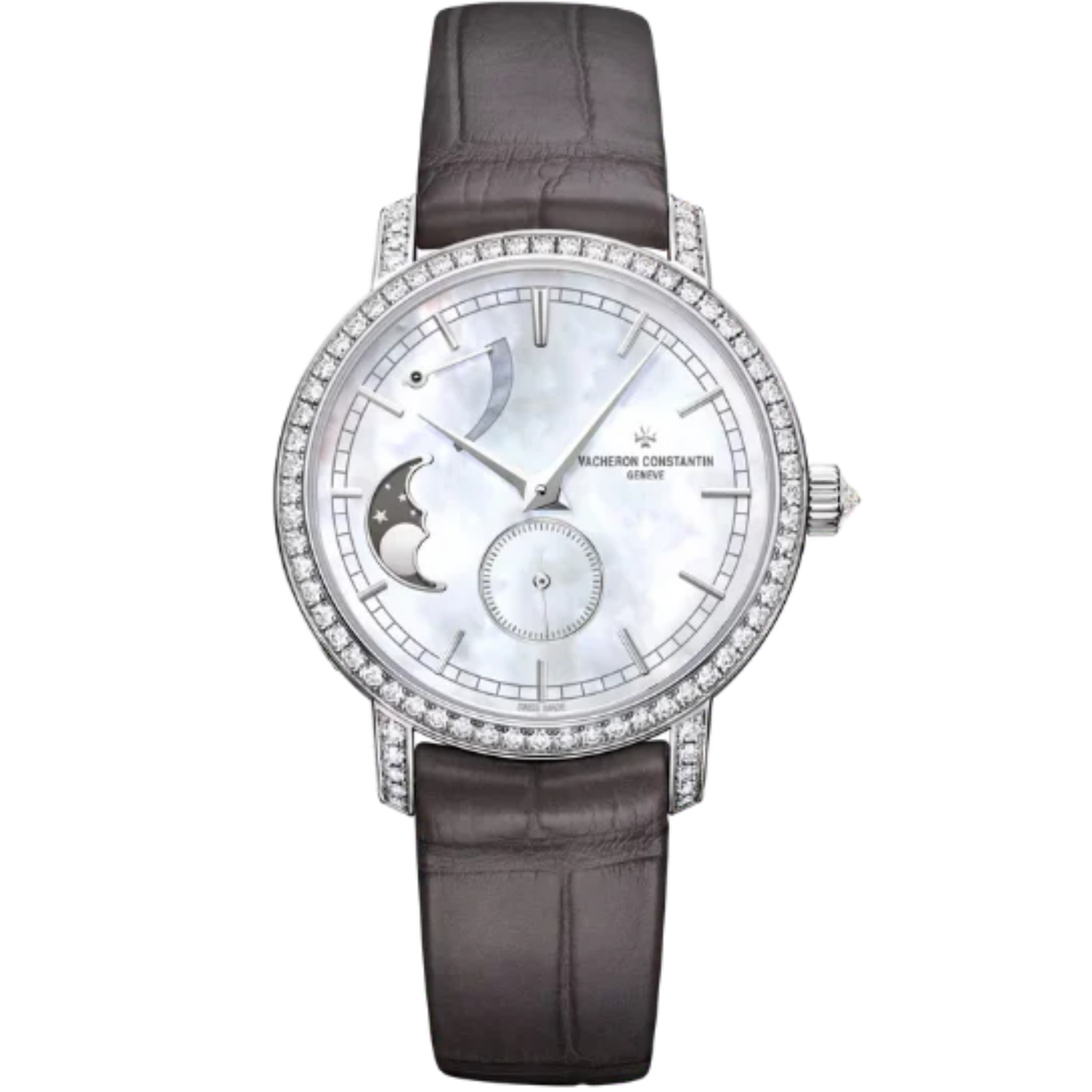 TRADITIONNELLE MOON PHASE 36 MM 18K WHITE GOLD WITH MOTHER OF PEARL DIAL