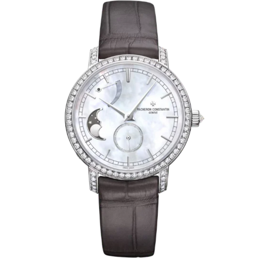 TRADITIONNELLE MOON PHASE 36 MM 18K WHITE GOLD WITH MOTHER OF PEARL DIAL