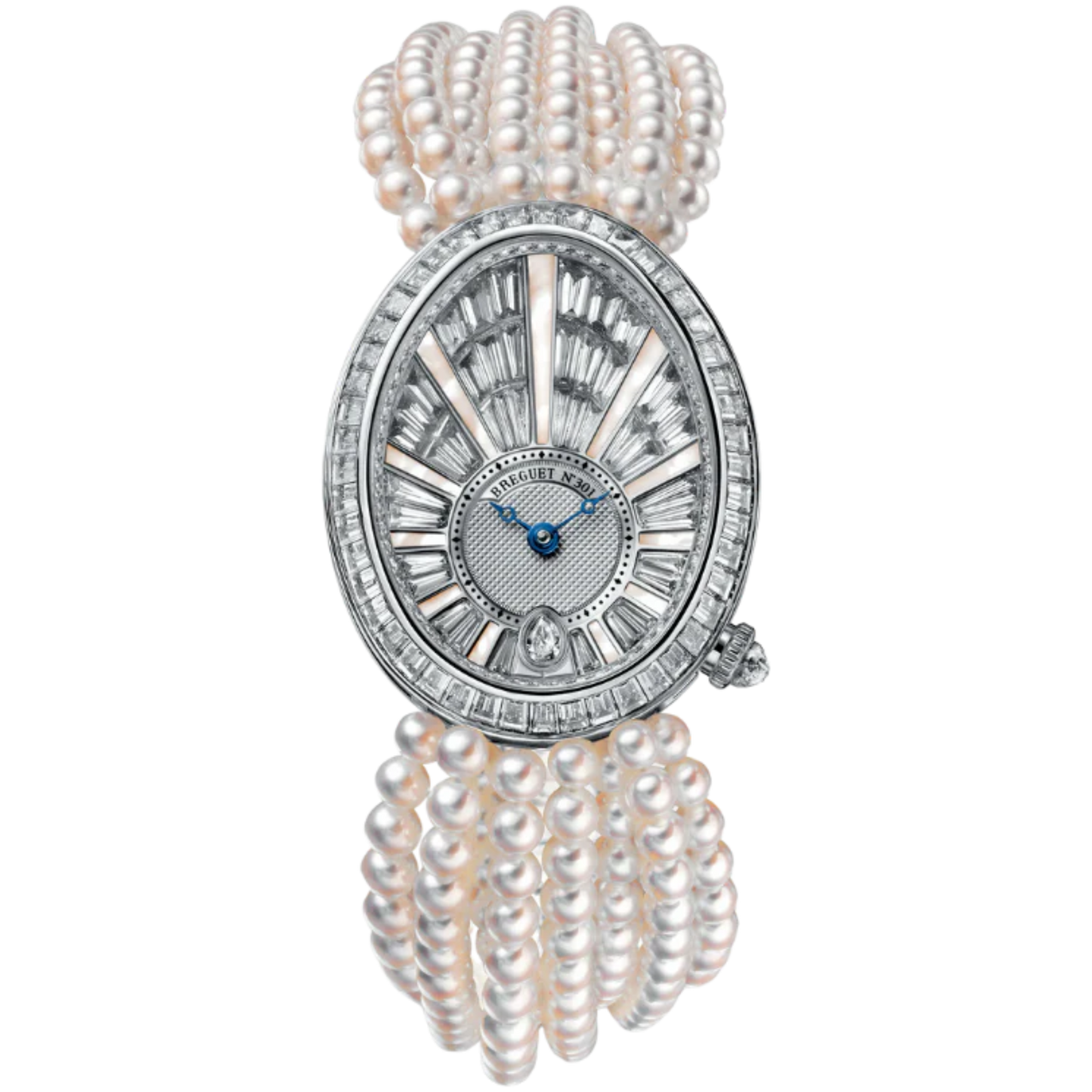 REINE DE NAPLES 8939 38 MM WHITE GOLD WITH SILVER DIAL