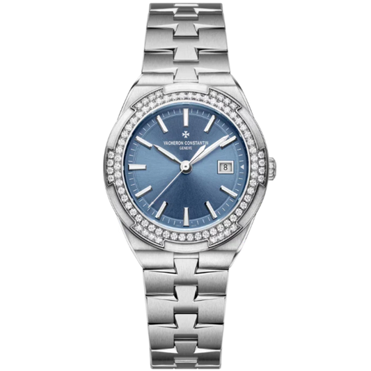 OVERSEAS QUARTZ 33 MM STAINLESS STEEL WITH BLUE BRASS DIAL