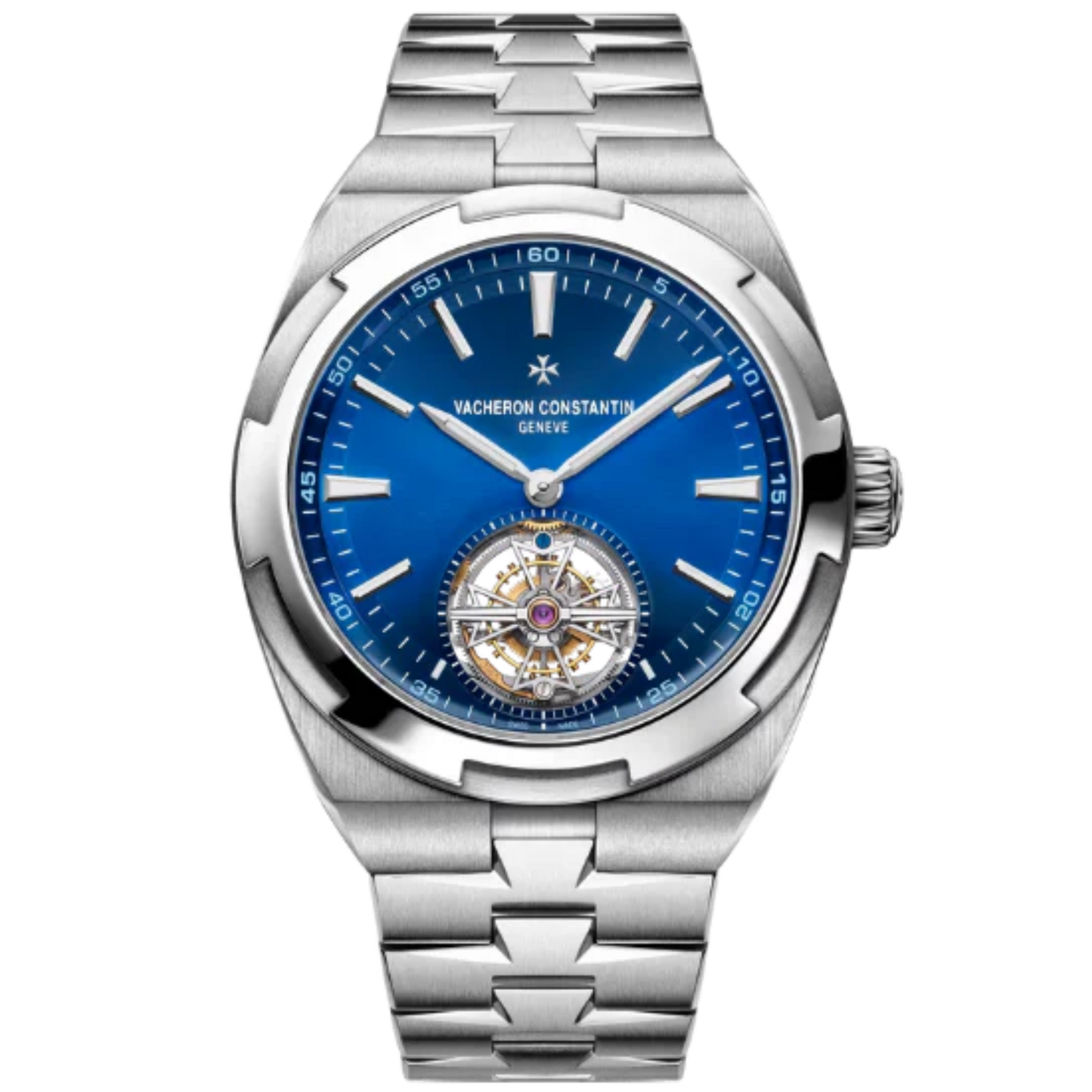 OVERSEAS TOURBILLON 42 MM STAINLESS STEEL WITH BLUE BRASS DIAL