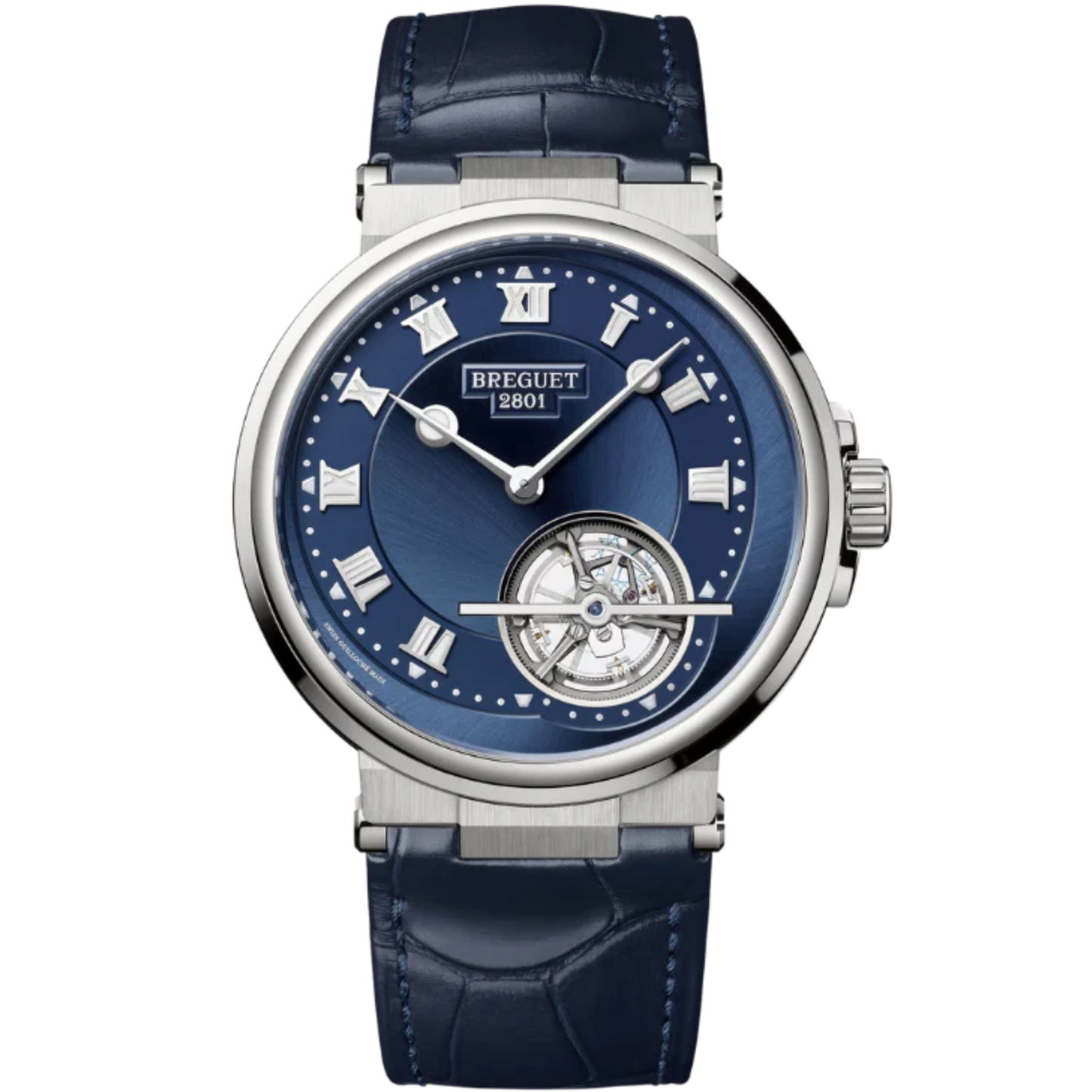 MARINE TOURBILLON 5577 42 MM PLATINUM WITH SUNBURST BLUE DIAL