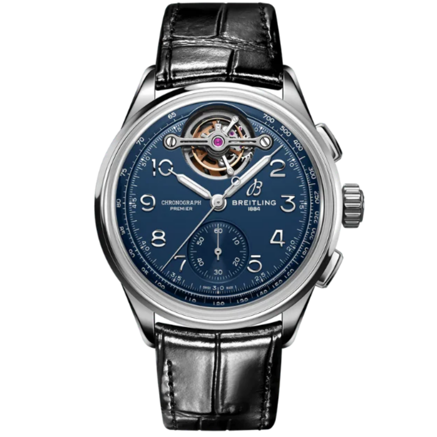 PREMIER B21 CHRONOGRAPH TOURBILLON WILLY BREITLING 42 MM PLATINUM WITH BLUE DIAL