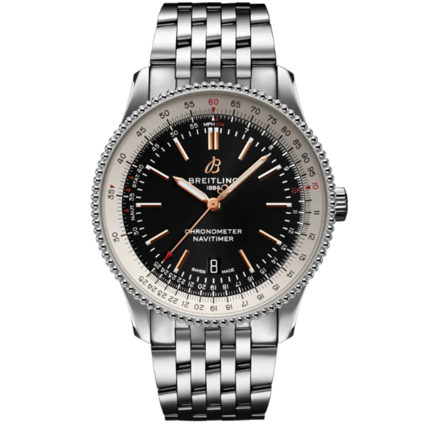 NAVITIMER AUTOMATIC 41 MM STAINLESS STEEL WITH BLACK DIAL