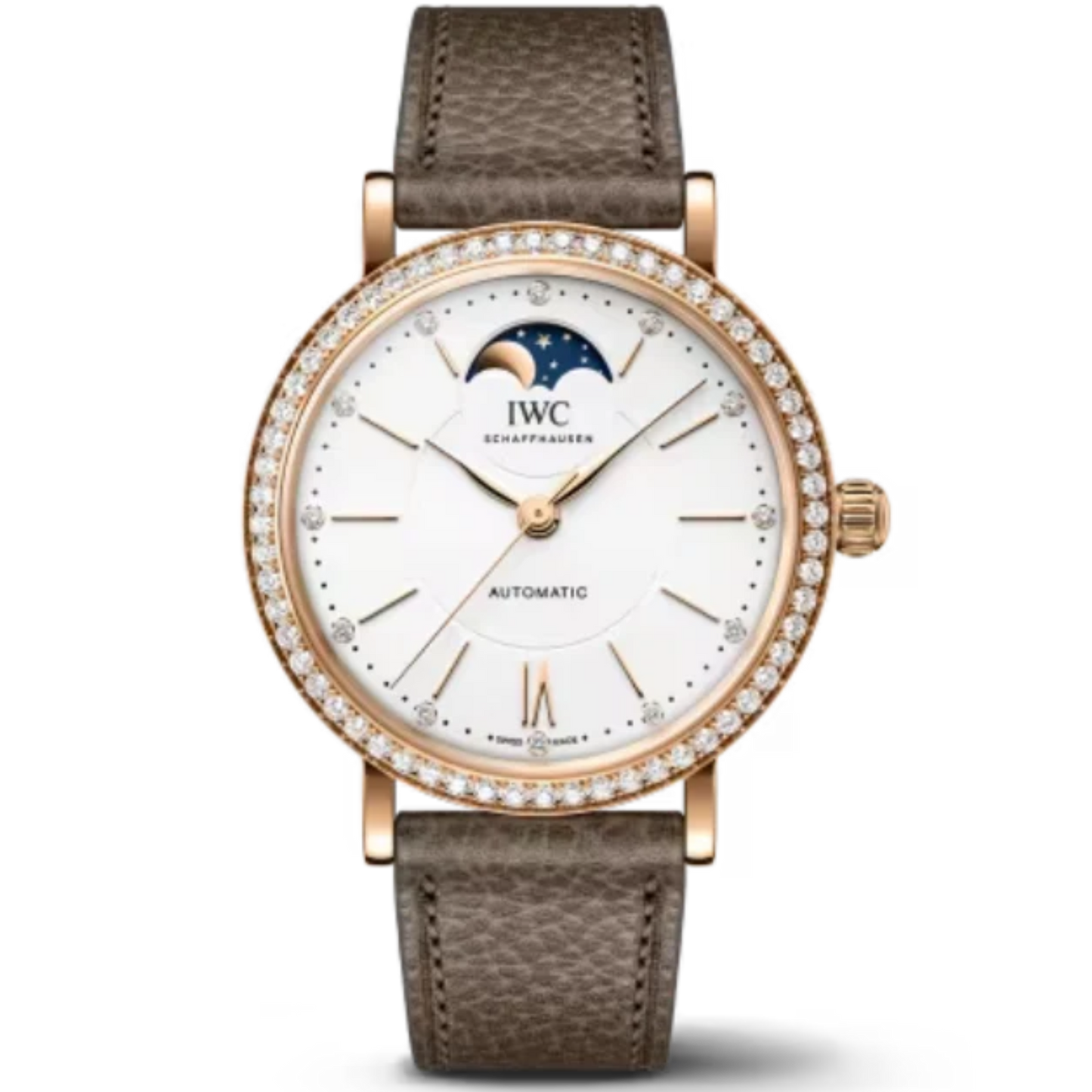 PORTOFINO AUTOMATIC MOON PHASE 37 MM GOLD WITH WHITE DIAL