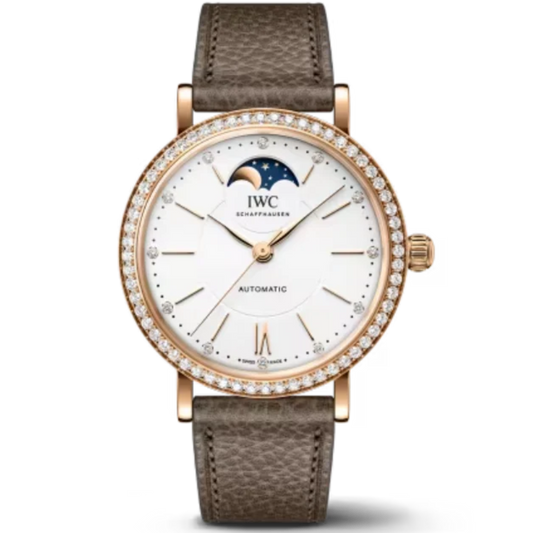 PORTOFINO AUTOMATIC MOON PHASE 37 MM GOLD WITH WHITE DIAL