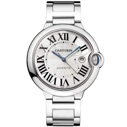 BALLON BLEU DE CARTIER 42 MM STAINLESS STEEL WITH SILVER GUILLOCHE DIAL