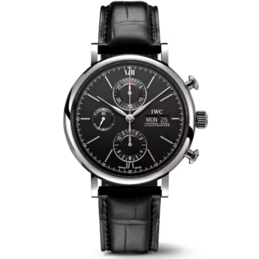 PORTOFINO CHRONOGRAPH 42 MM STAINLESS STEEL WITH BLACK DIAL