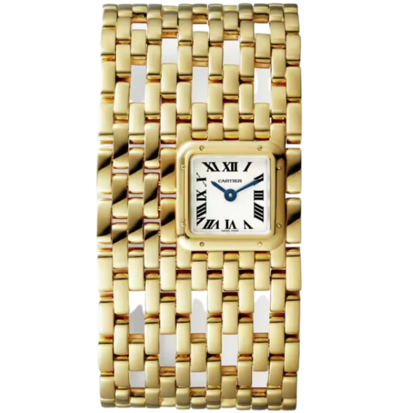 PANTHERE DE CARTIER CUFF 22 MM YELLOW GOLD WITH SILVER DIAL