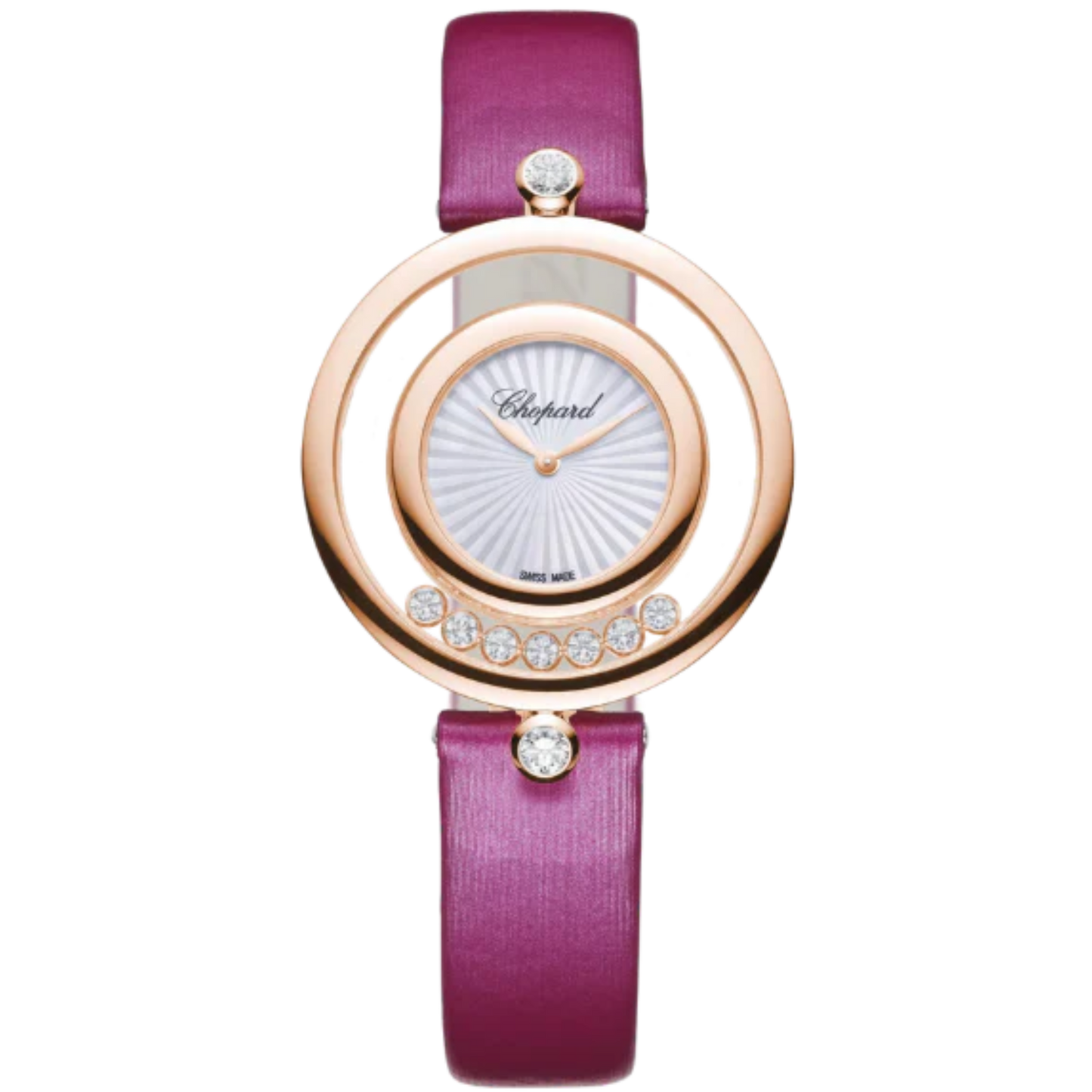 HAPPY DIAMONDS ICONS 32 MM ETHICAL WHITE GOLD WITH MOTHER OF PEARL DIAL