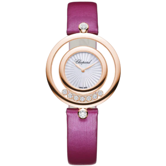 HAPPY DIAMONDS ICONS 32 MM ETHICAL WHITE GOLD WITH MOTHER OF PEARL DIAL