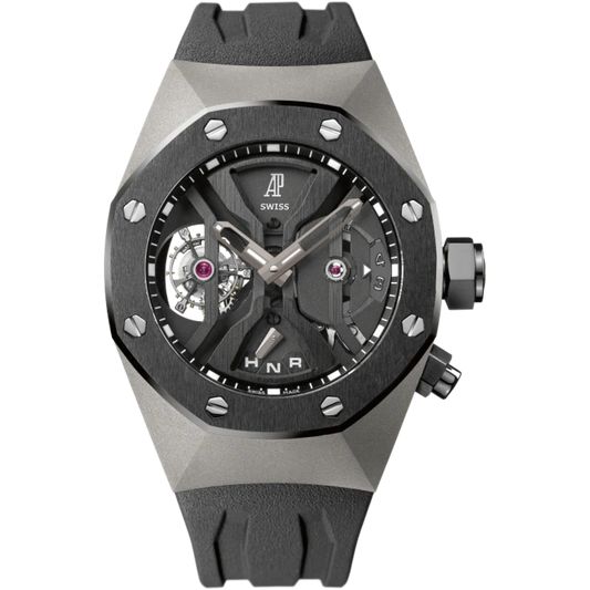 Royal Oak Concept 44MM Gmt Tourbillon Black Rubber Strap Titanium Case