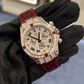 Rolex Daytona Ref. 116599RU White Gold Factory Baguette/Ruby Set on Leather