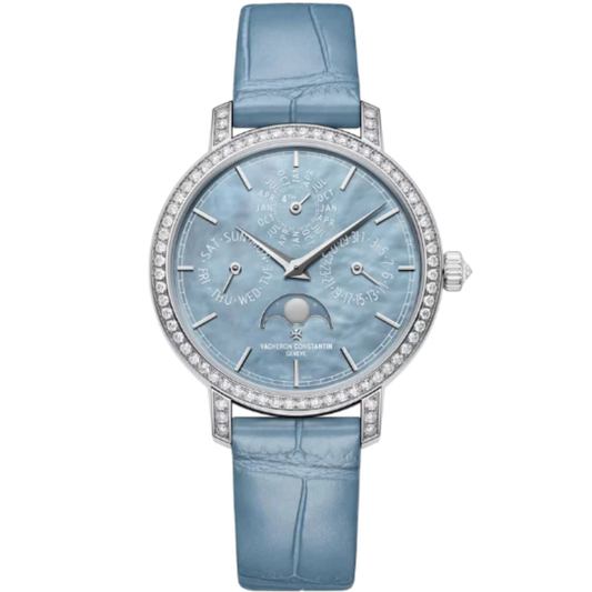 TRADITIONNELLE PERPETUAL CALENDAR ULTRA-THIN 36 MM 18K WHITE GOLD WITH BLUE MOTHER OF PEARL DIAL