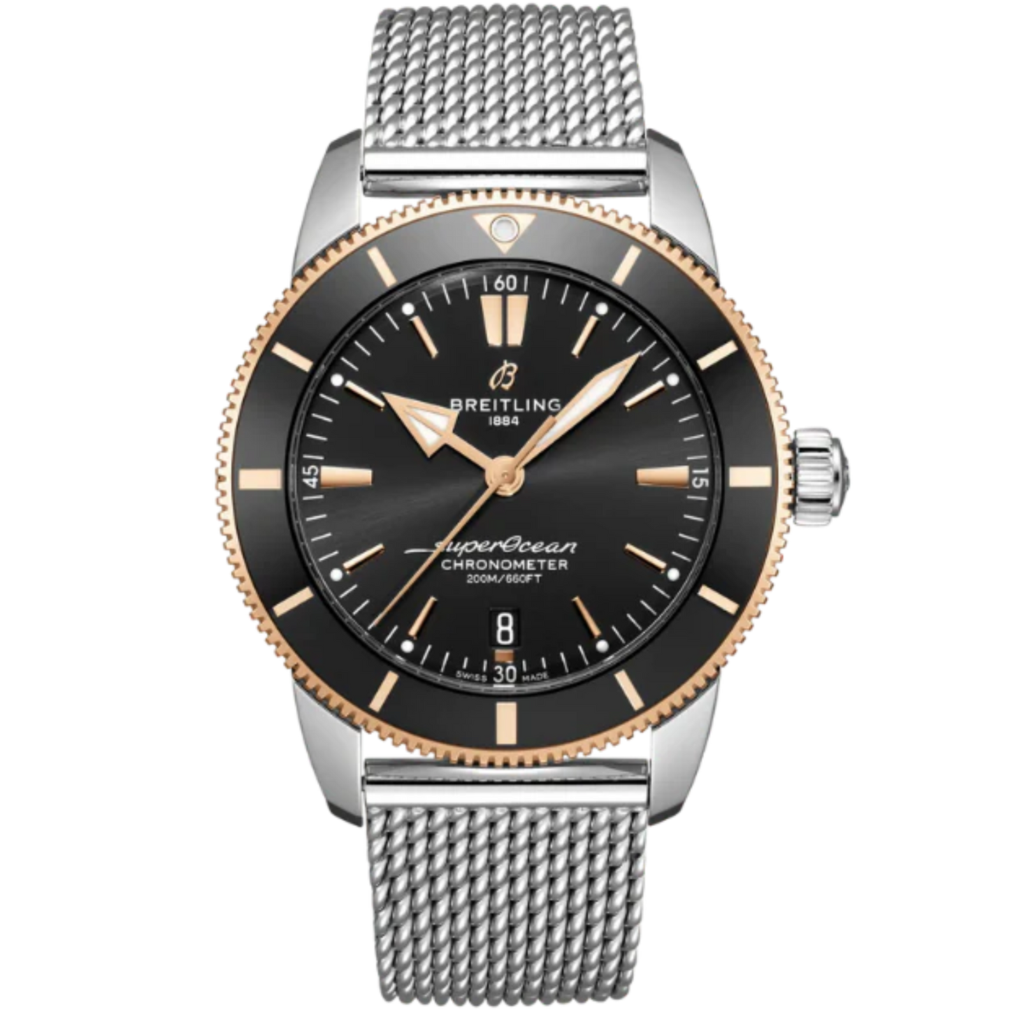 SUPEROCEAN HERITAGE B20 AUTOMATIC 44 MM STAINLESS STEEL & 18K ROSE GOLD WITH BLACK DIAL