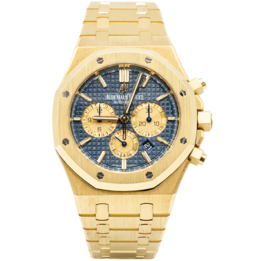 26331BA.OO.1220BA.01 41MM Yellow Gold Blue Dial Chronograph