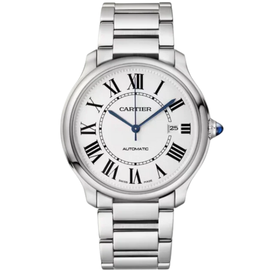RONDE MUST DE CARTIER 40 MM STAINLESS STEEL WITH SANDBLASTED SILVER DIAL