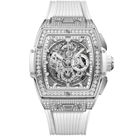 SPIRIT OF BIG BANG 42 MM TITANIUM WHITE PAVÉ