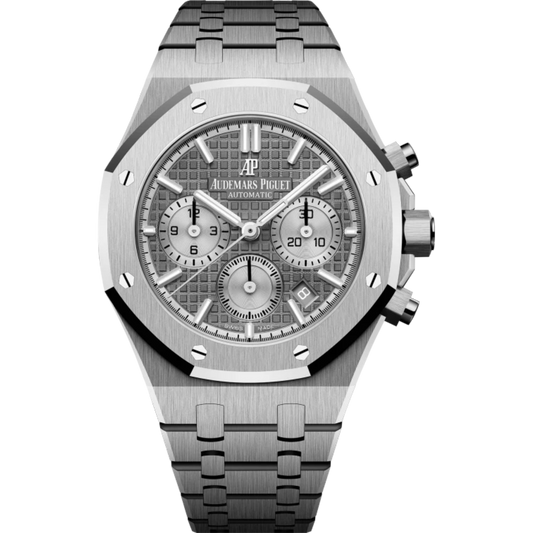 Royal Oak Selfwinding Chronograph 38MM Stainless Steel Bracelet Ruthénium-Toned Dial With Grande Tapisserie Pattern Stainless Steel Case