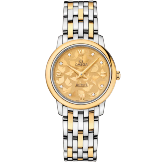 DE VILLE PRESTIGE BUTTERFLY 27 MM STAINLESS STEEL - YELLOW GOLD WITH YELLOW DIAL
