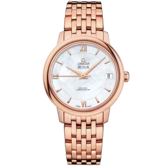 DE VILLE PRESTIGE 33 MM RED GOLD WITH MOTHER OF PEARL DIAL