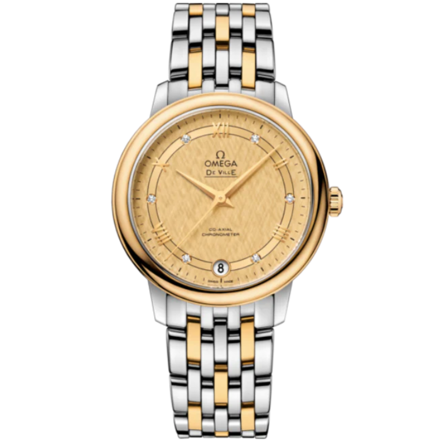 DE VILLE PRESTIGE 33 MM STAINLESS STEEL - YELLOW GOLD WITH YELLOW DIAL