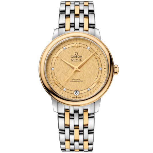 DE VILLE PRESTIGE 33 MM STAINLESS STEEL - YELLOW GOLD WITH YELLOW DIAL