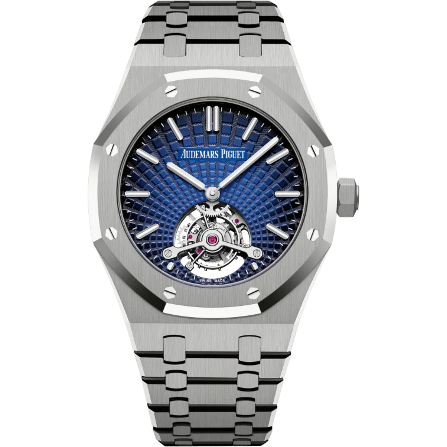 Royal Oak Tourbillon Extra-Thin 41MM Titanium Bracelet Smoked Blue Dial With Tapisserie Evolutive Pattern Titanium Case