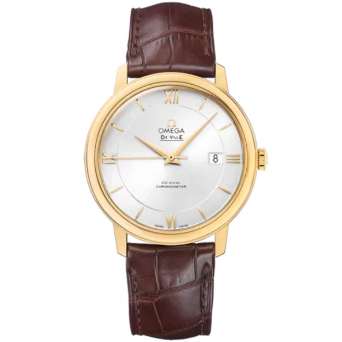 DE VILLE PRESTIGE 39 MM YELLOW GOLD WITH SILVER DIAL
