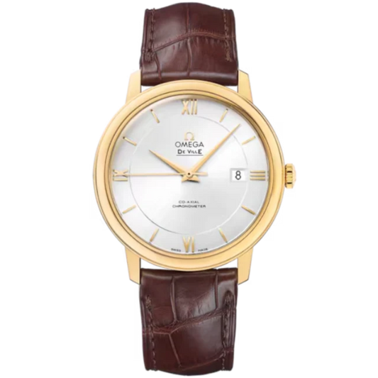 DE VILLE PRESTIGE 39 MM YELLOW GOLD WITH SILVER DIAL