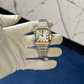 Cartier W2SA0016 Med Size Two Tone White Dial Santos