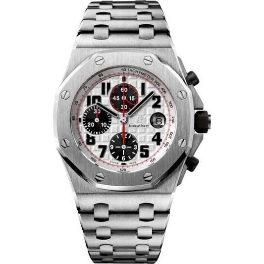 Royal Oak Offshore Chronograph 42MM Stainless Steel Bracelet Silver Dial With Méga Tapisserie Pattern Stainless Steel Case