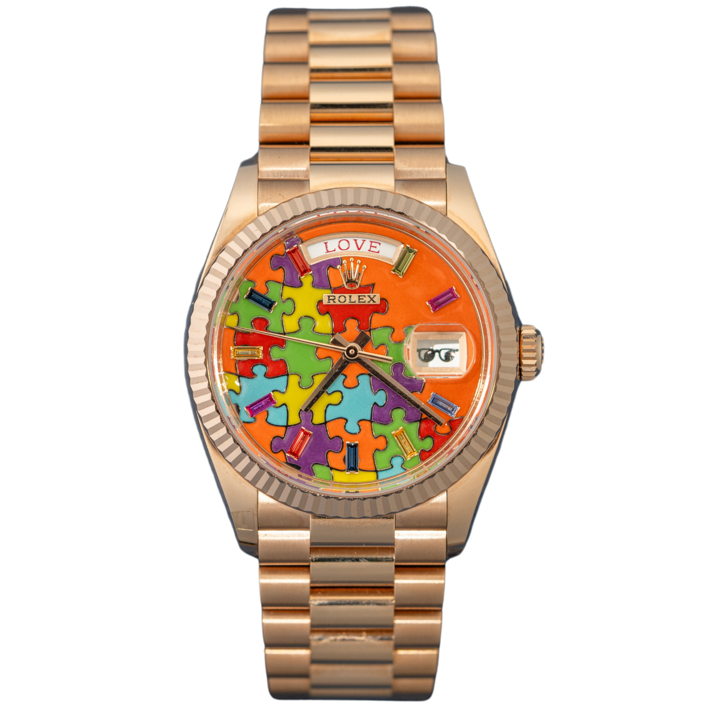Rolex Ref. 128235 36mm Rose Gold Day Date "Puzzle"