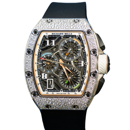 Richard Mille RM72-01 White Gold Snow Setting Flyback Chronograph
