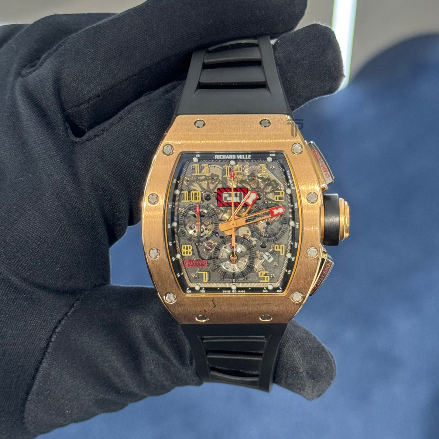 Richard Mille RM011 "Red Kite" Rose Gold/Black DLC Chronograph