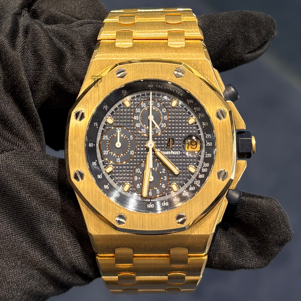 Audemars Piguet 42MM Royal Oak Offshore Ref. 25721BA.OO.1000BA.02.A Yellow Gold Blue Dial