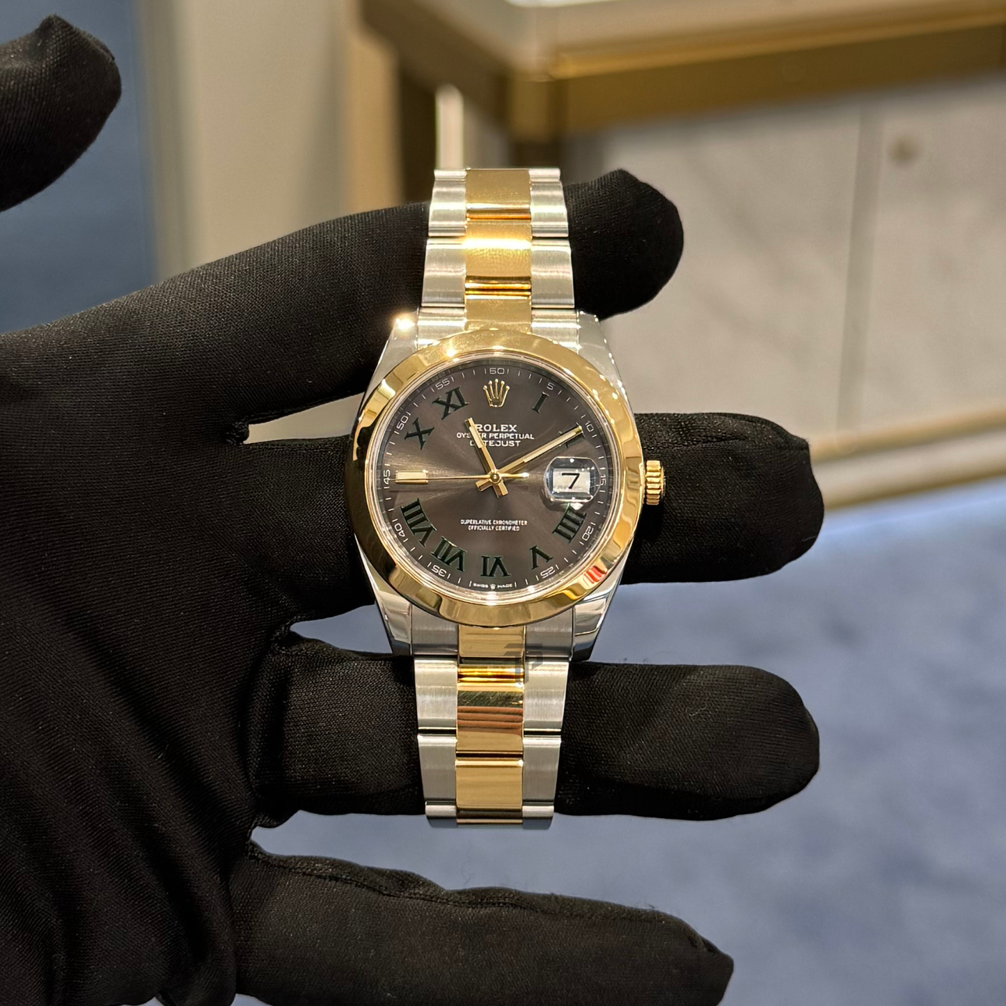 Rolex Datejust Ref. 126303 41MM Two Tone YG/SS Wimbledon Dial on Oyster/Smooth Bezel