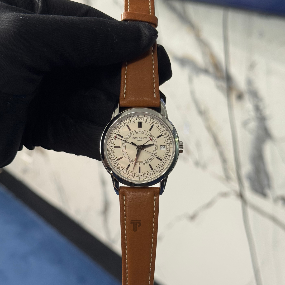 Patek Philippe Calatrava Ref. 5212A Complications 40mm Light Brown Strap Silver Opaline Dial
