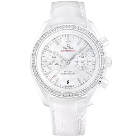 SPEEDMASTER DARK SIDE OF THE MOON WHITE SIDE OF THE MOON 44 MM WHITE CERAMIC WITH MOTHER OF PEARL DIAL
